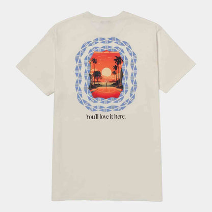 Rear view of the Overtime Kids' Love it Here Tee.