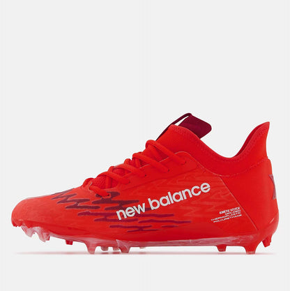 Side medial view of Men's New Balance BurnX3 Lacrosse TPU Cleats.