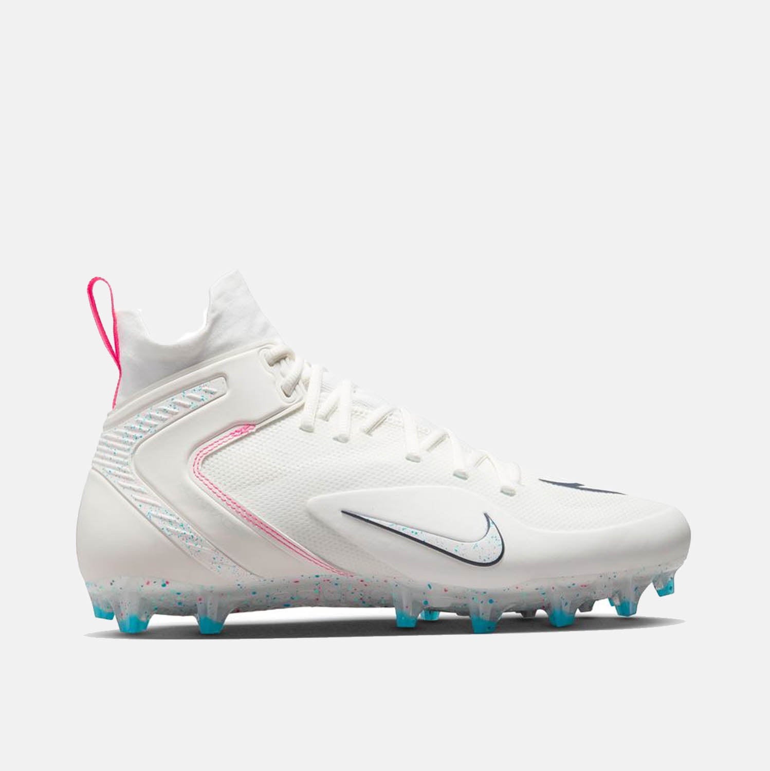 Side view of Men's Nike Alpha Huarache 8 Elite Lacrosse Cleats.