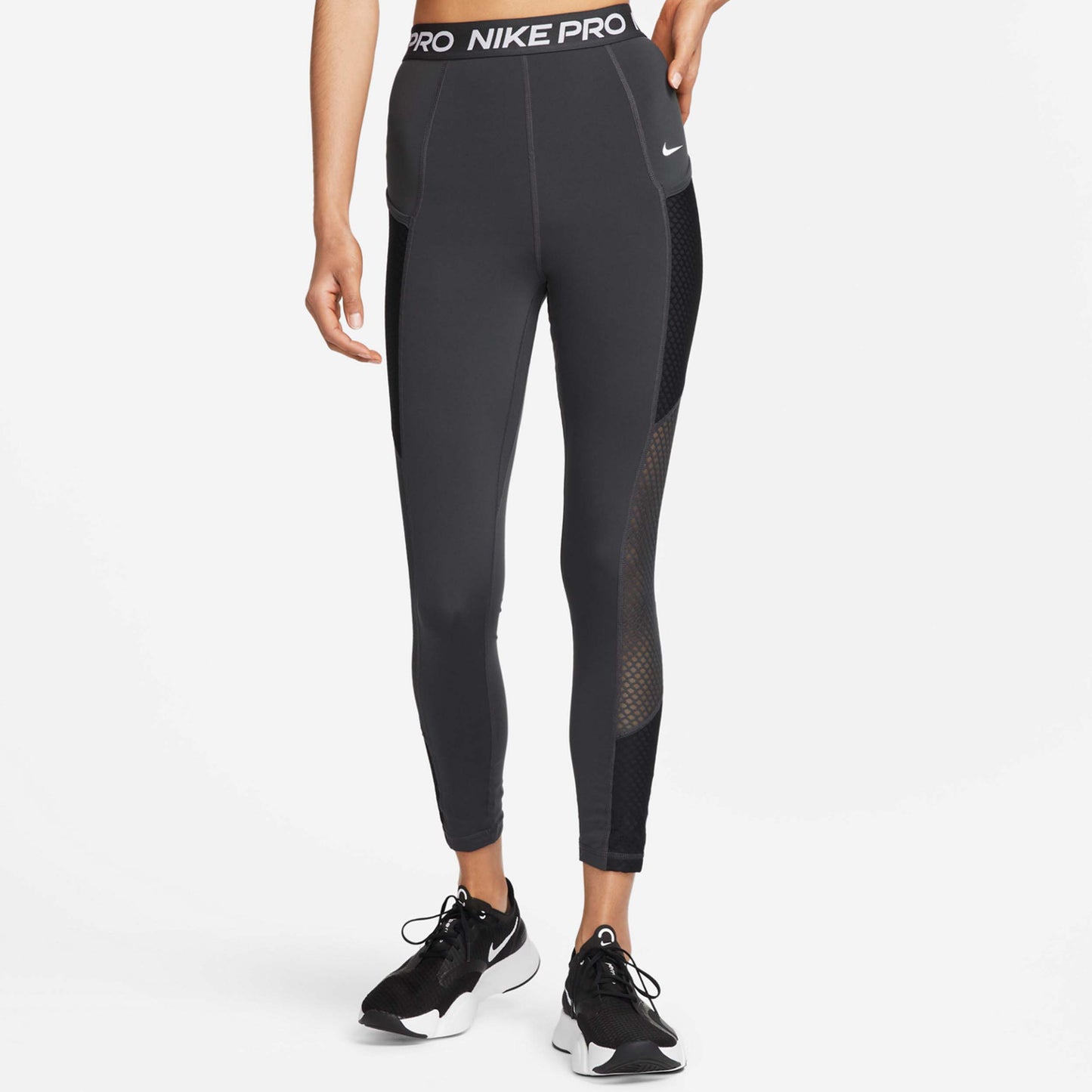 Women's High-Waisted 7/8 Leggings with Pockets, Smoke Grey - SV SPORTS