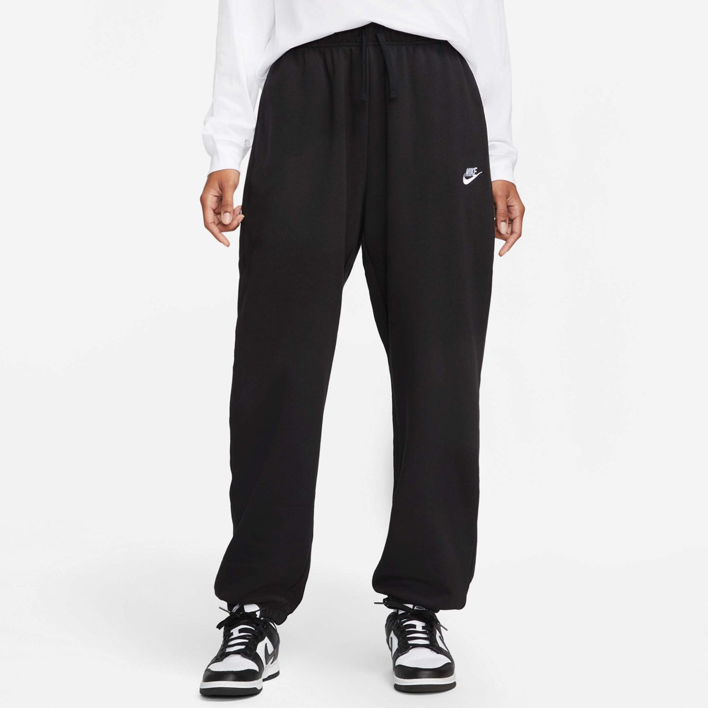 Women's Sportswear Club Fleece Mid-Rise Oversized Sweatpants, Black - SV SPORTS