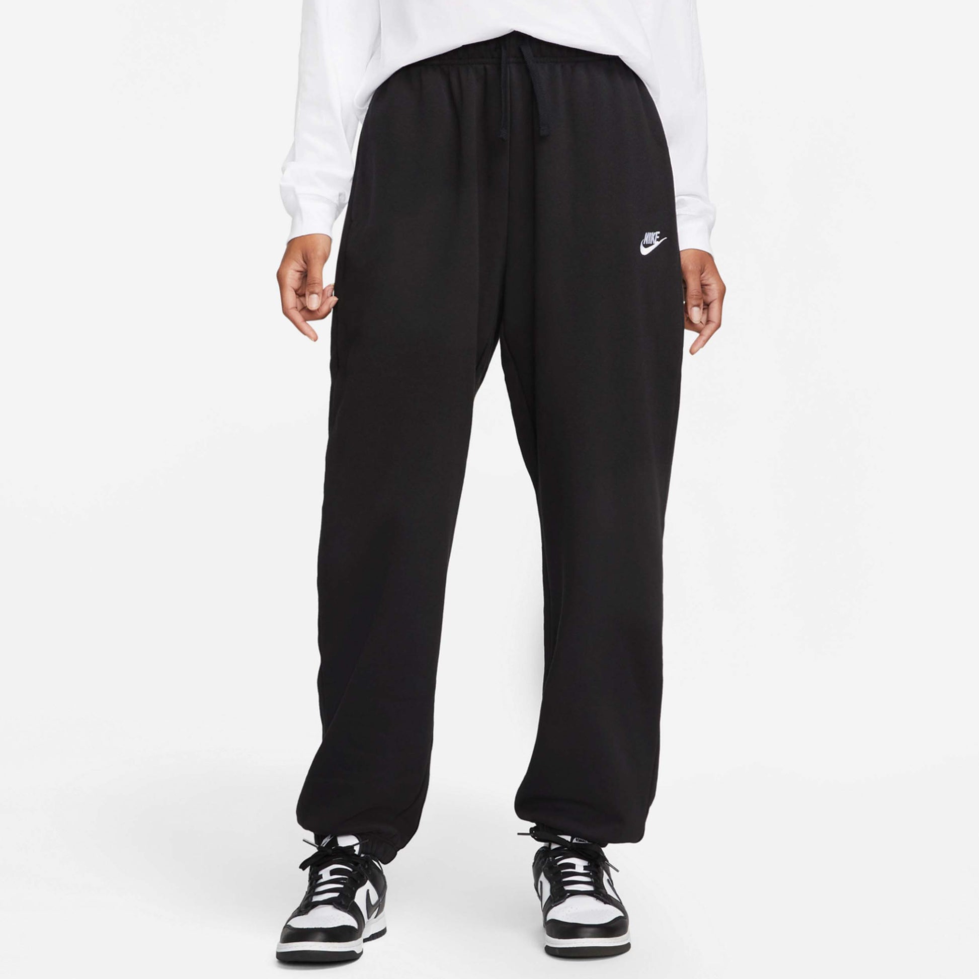 Women's Sportswear Club Fleece Mid-Rise Oversized Sweatpants, Black - SV SPORTS