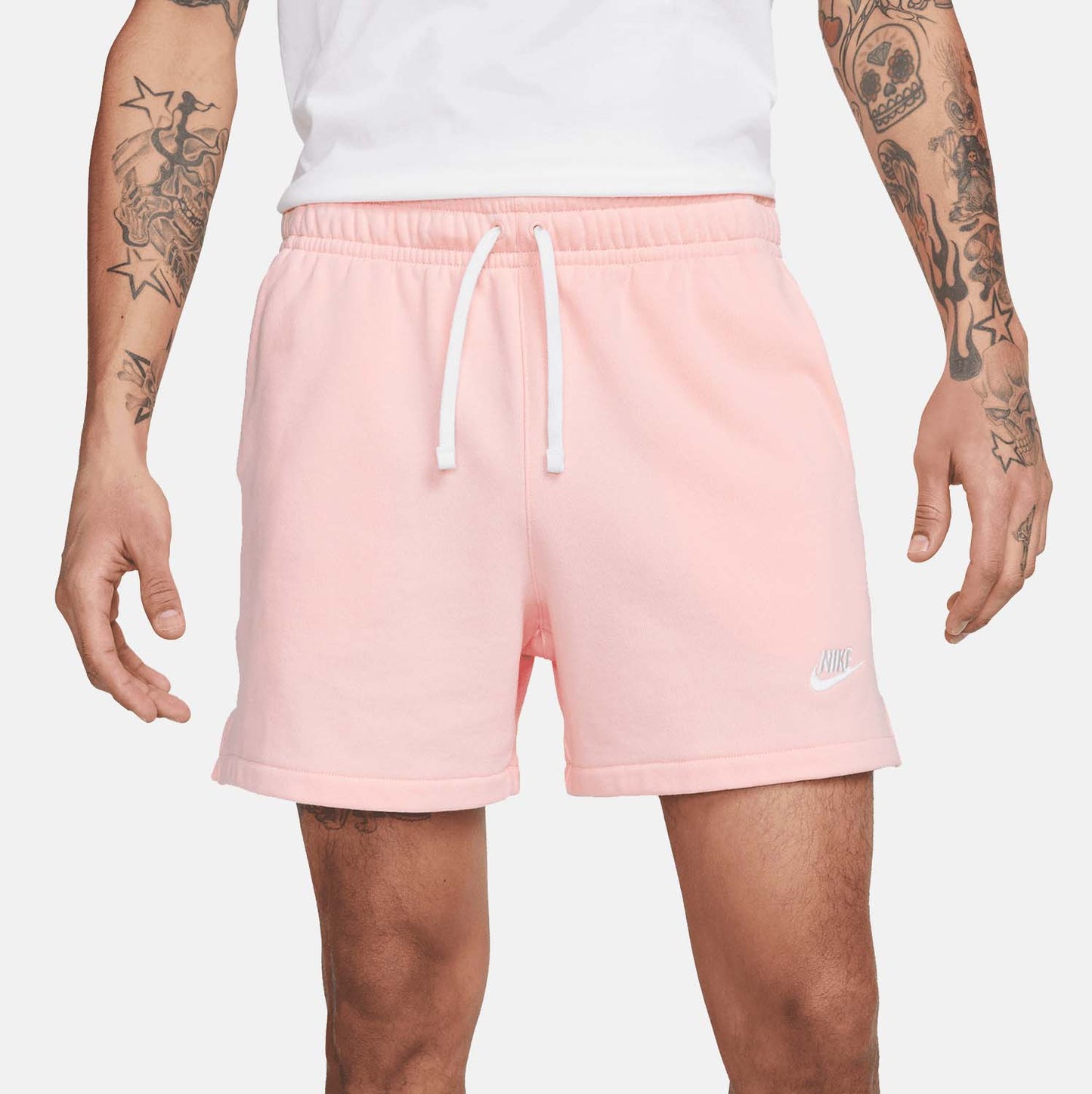 Front view of the Nike Men's Club Fleece French Terry Flow Shorts.