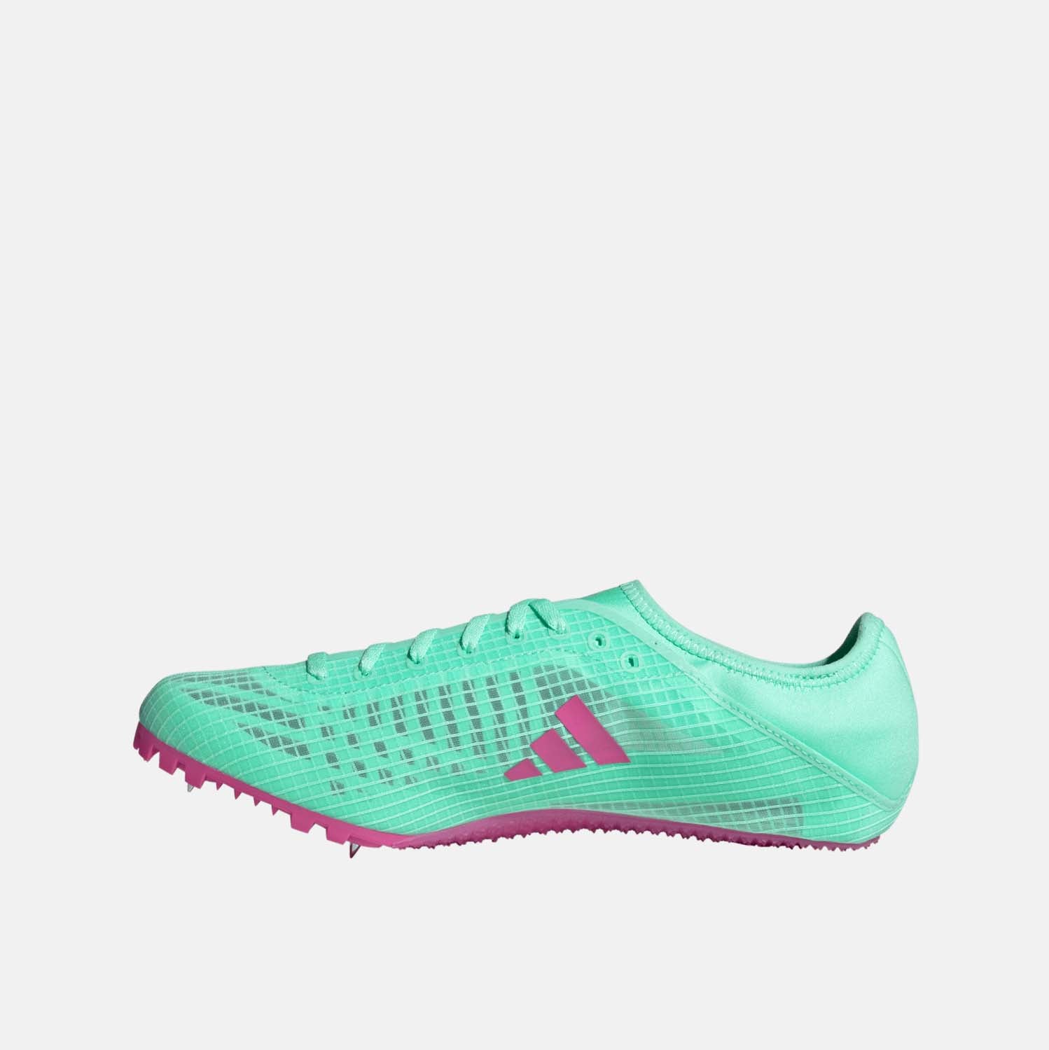 Side medial view of Adidas Sprint Spikes.