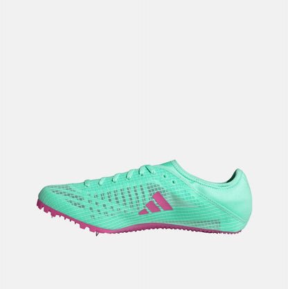 Side medial view of Adidas Sprint Spikes.