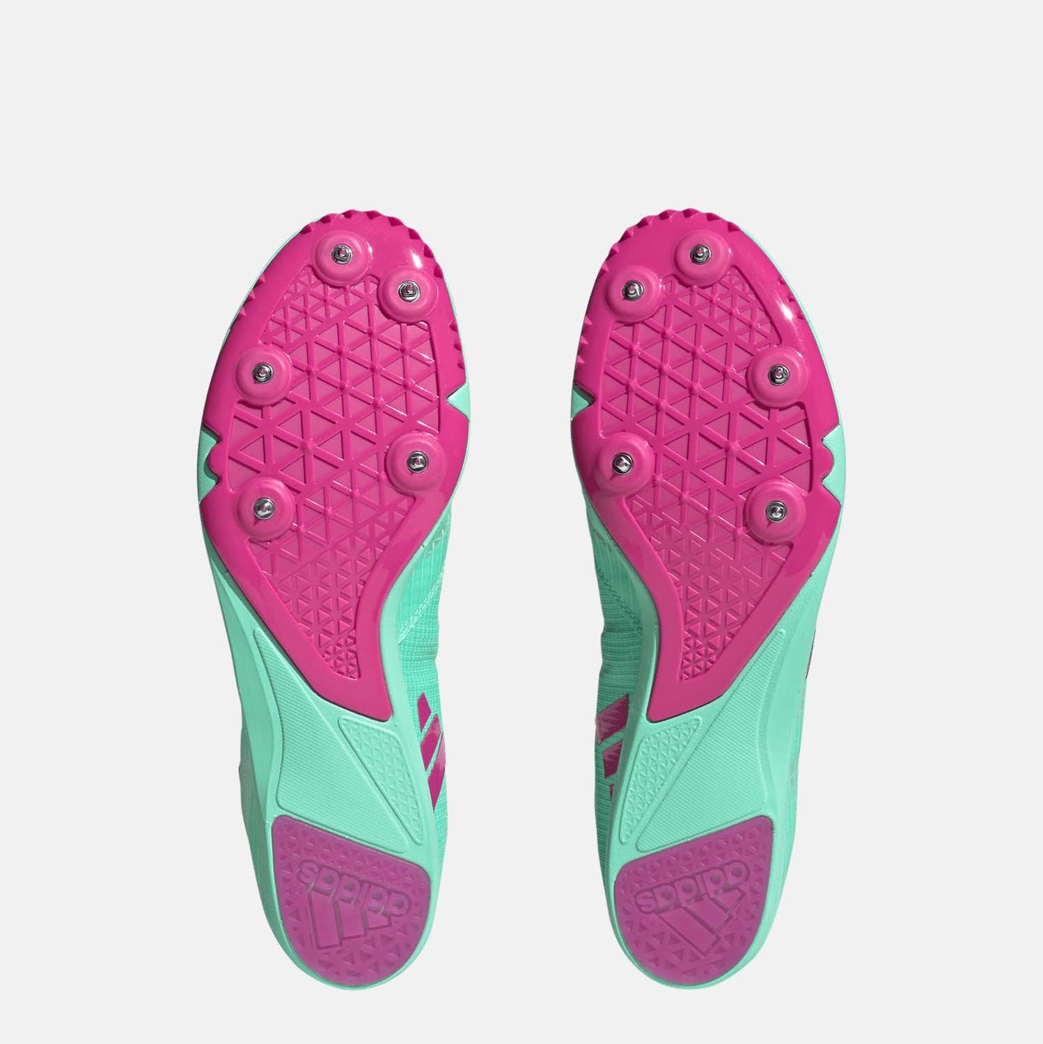 Bottom view of Adidas Distance Spikes.