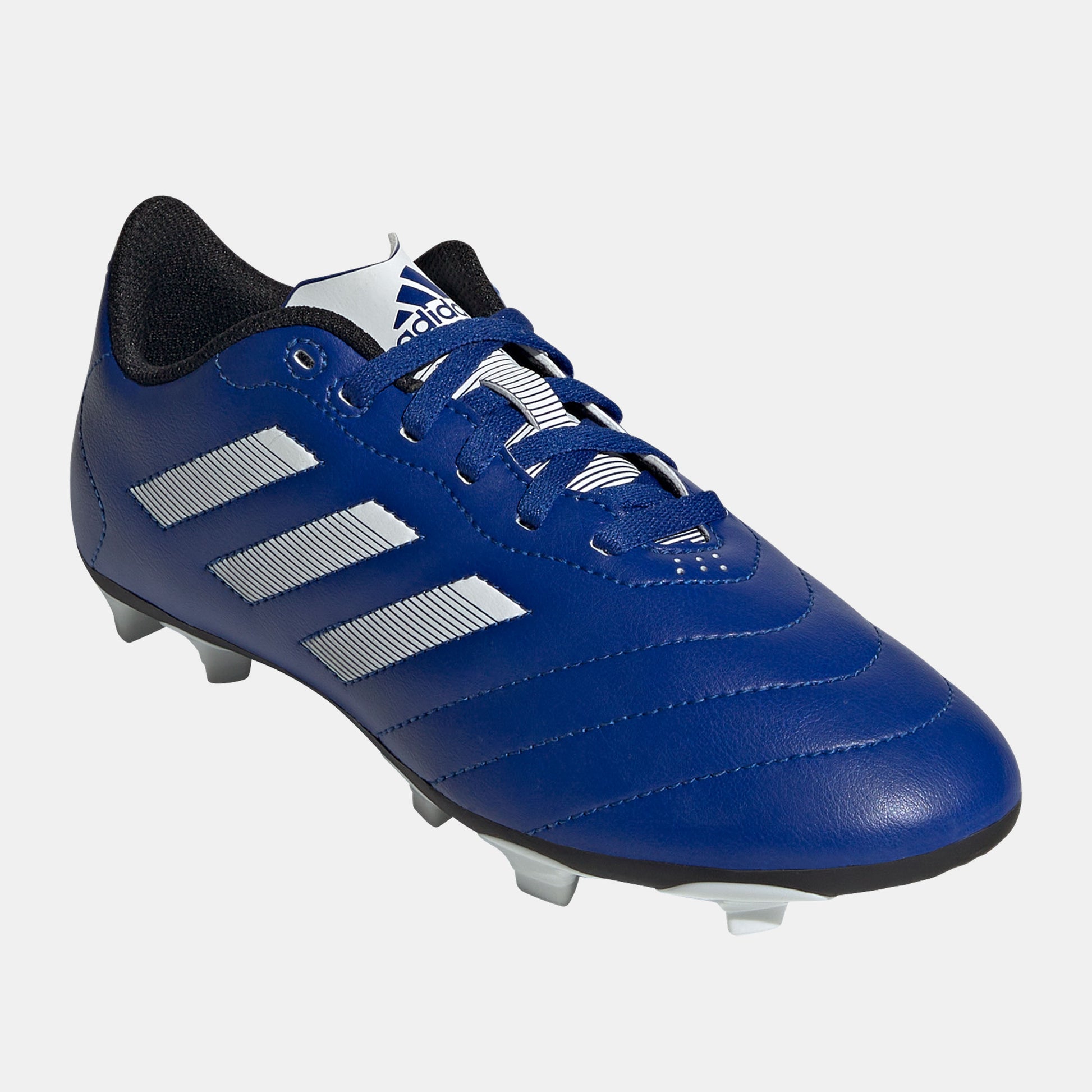 Front side view of Adidas Kids' Goletto VIII FG Soccer Cleats.