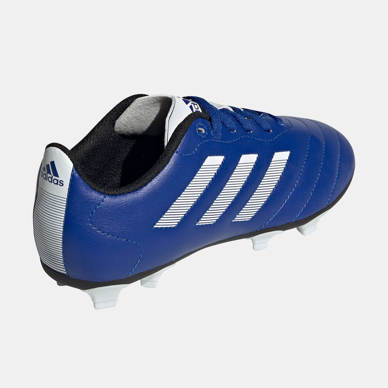 Back side view of Adidas Kids' Goletto VIII FG Soccer Cleats.