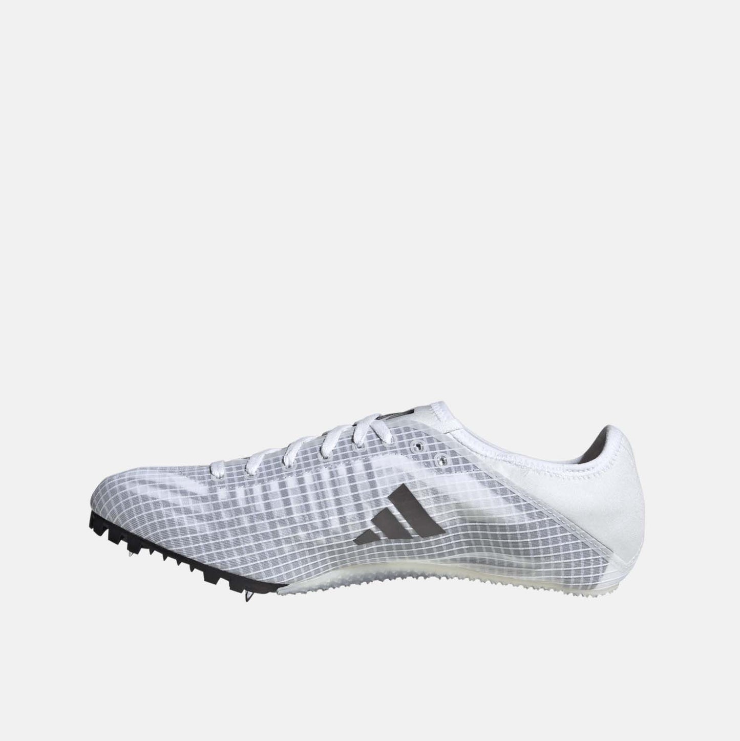 Side medial view of Adidas Sprint Spikes.