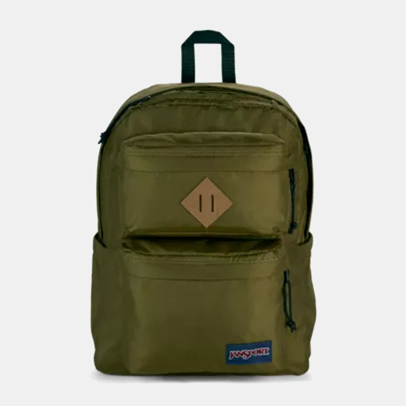 green and brown jansport backpack DOUBLE BREAK