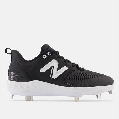 Side view of New Balance Men's Fresh Foam X 3000 V6 Metal Baseball Cleats.