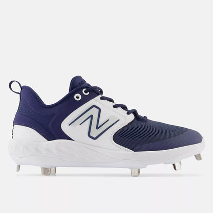 Side view of New Balance Men's Fresh Foam X 3000 V6 Metal Baseball Cleats.