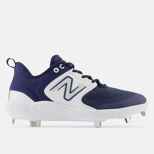 Side view of New Balance Men's Fresh Foam X 3000 V6 Metal Baseball Cleats.