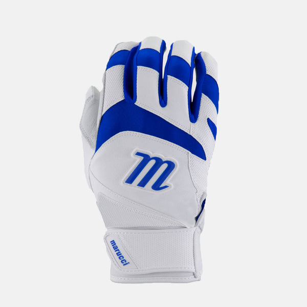 Signature Youth Batting Gloves, White/Blue - SV SPORTS
