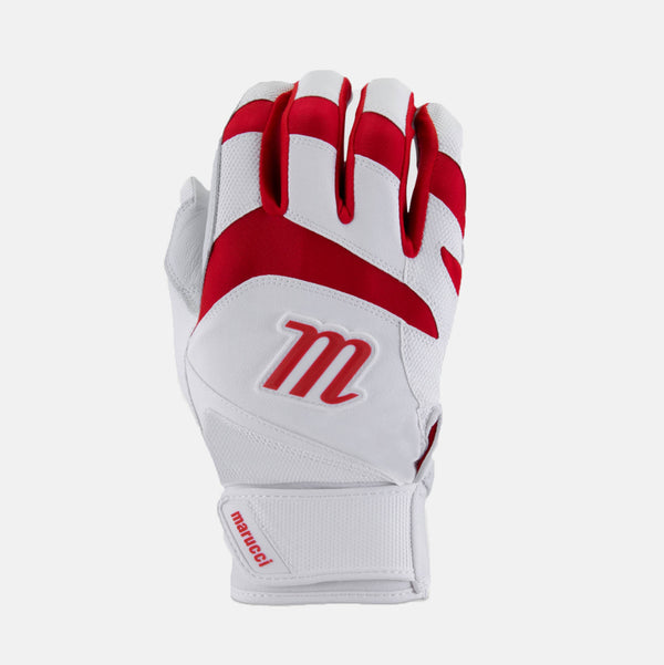 Signature Youth Batting Gloves, White/Red - SV SPORTS