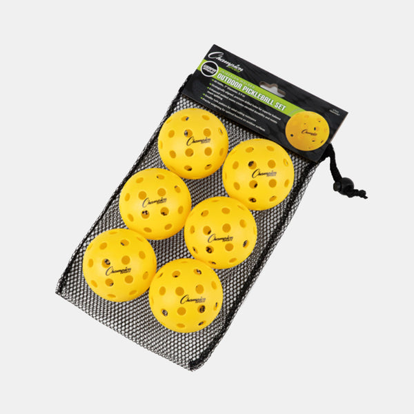 Injection Molded Outdoor Pickleballs Set of 6