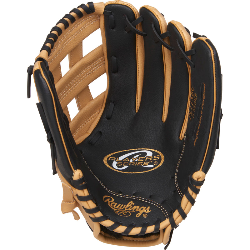 Front palm view of Rawlings Players Series 11.5" Youth Fielder Glove.