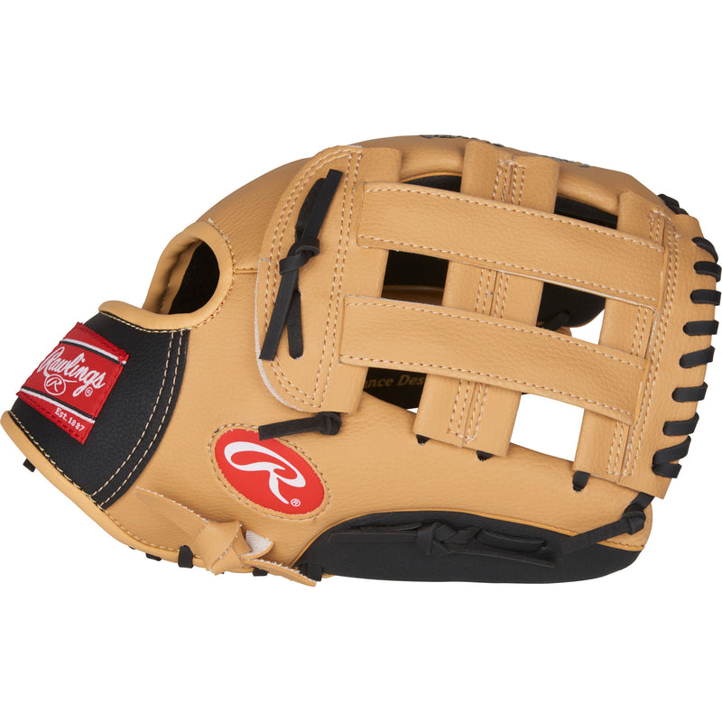 Side view of Rawlings Players Series 11.5" Youth Fielder Glove.