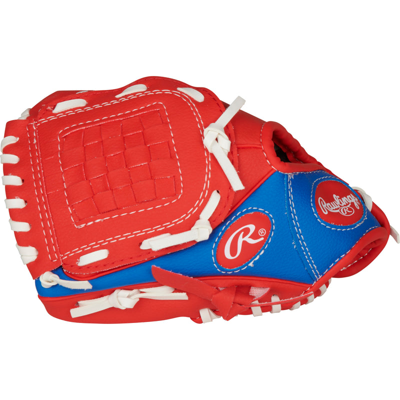 Side view of Rawlings Player Series T-Ball Glove W/Ball.
