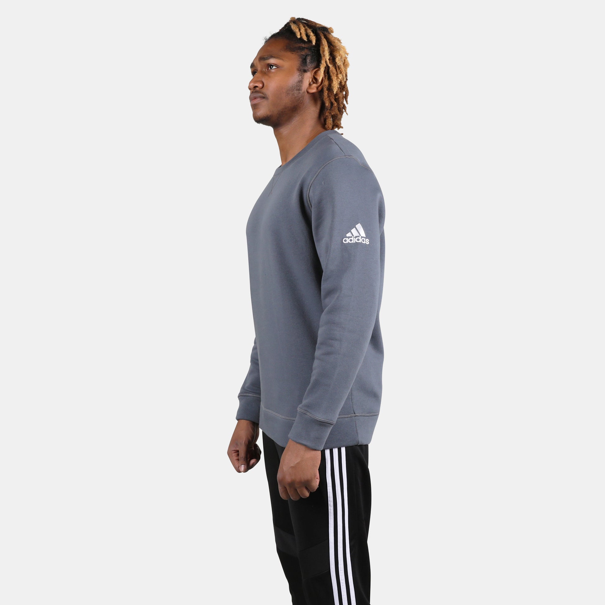Side view of the Adidas Men's Fleece Crew.