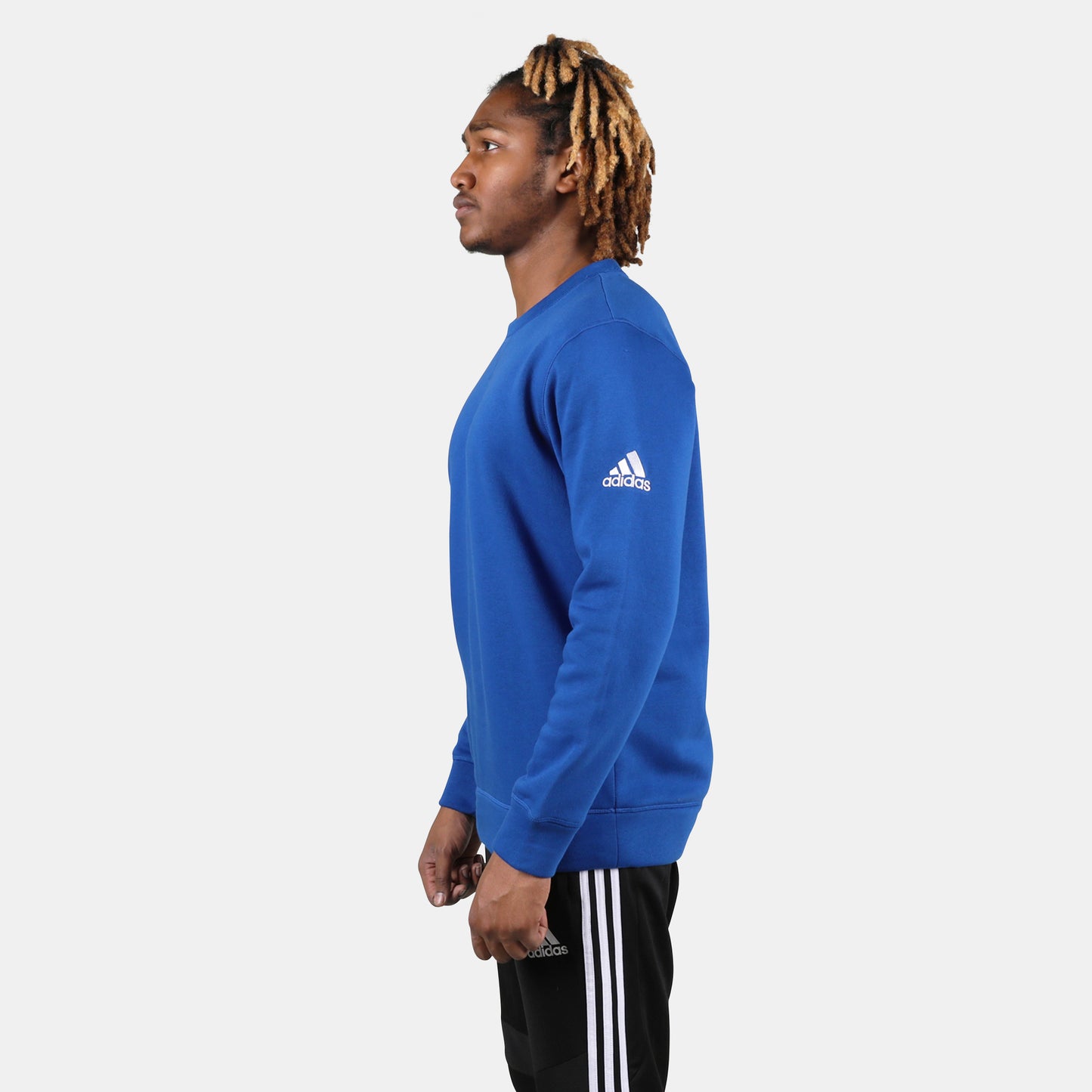 Side view of the Adidas Men's Fleece Crew.