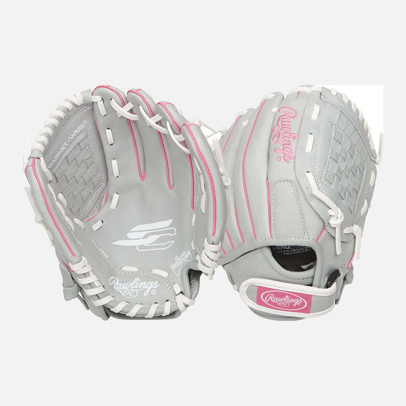 Front palm and rear view of Youth Sure Catch Softball Series Fastpitch Glove.