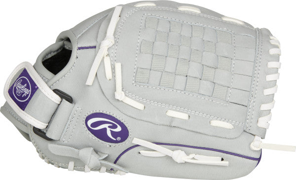 Side view of Rawlings Basket Web Fastpitch Glove.