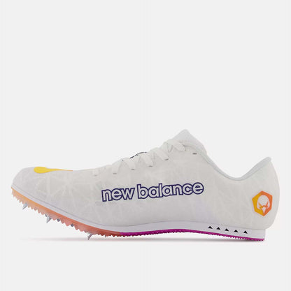 Side medial view of New Balance MD500v8 Distance Spikes.