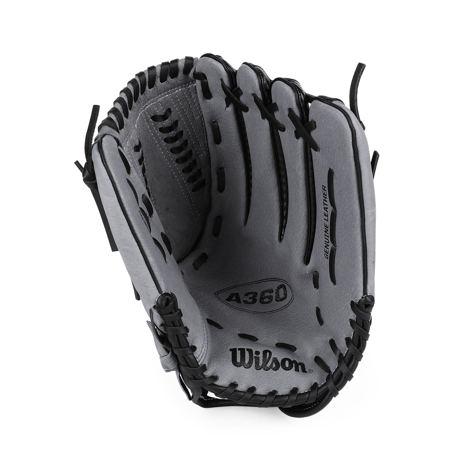 Front palm view of Wilson A360 All Positions Slow Pitch 13" Glove.