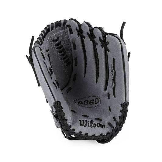 Front palm view of Wilson A360 All Positions Slow Pitch 13" Glove.