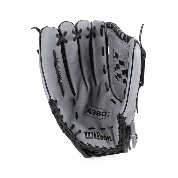 Front palm view of Wilson A360 All Positions Slow Pitch 14" Glove.